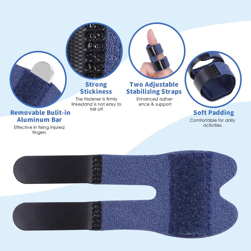 Andecoco 2 PCS Breathable Trigger Finger Splint, Adjustable Finger Brace,