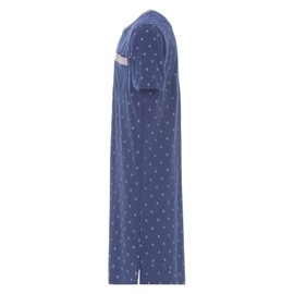 Henry Terre Men's short-sleeved nightdress, loungewear, chest pocket, printed, navy, l