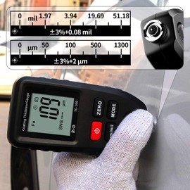 Digital Film Thickness Gauge for Painting Surfaces Easily with One Hand, Digital Film Thickness Gauge for Ferrous & Non-Ferrous Digital Film Thickness Gauge for Automotive Painting and Painting Work (Black-jp)