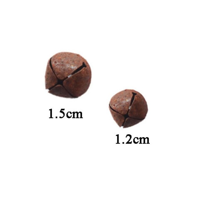 Kit di 100 campanellini arrugginiti (1,2 cm e 1,5 cm)