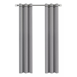 Aquila Juego De Cortinas Black Out 275 X 220 Gruesas Con Argollas Color Gris Plata