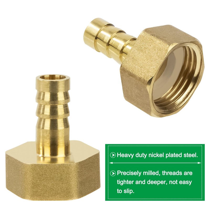 Brass Pipe Adapter, 6 Pieces 12 mm Barb x 3/4