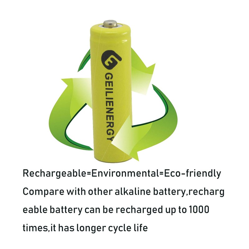 GEILIENERGY AA Size NiCd AA 600mAh 1.2V Rechargeable Batteries for