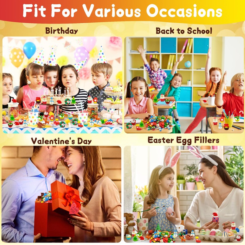 LanMa 30PC Christmas Erasers for Kids Animal Puzzle Eraser Desk