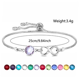 HEYEJET June Birthstone Bracelet June Birthday Gifts for Women Girls Crystal Birthstone Jewellery for Female Mum Daughter Sister Friends Alexandrite Pendant Link Chain Bracelet Adjustable (June)