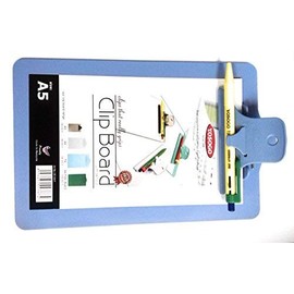 Yosogo A5 (6X9") Size Plastic Clipboard – 2 Pack with Handy Pen Holder & Pen – Holds up to 40 Sheets – Portable 6x9 inch Size – Durable Plastic – Writing, Office, Stationary, School Supplies Set
