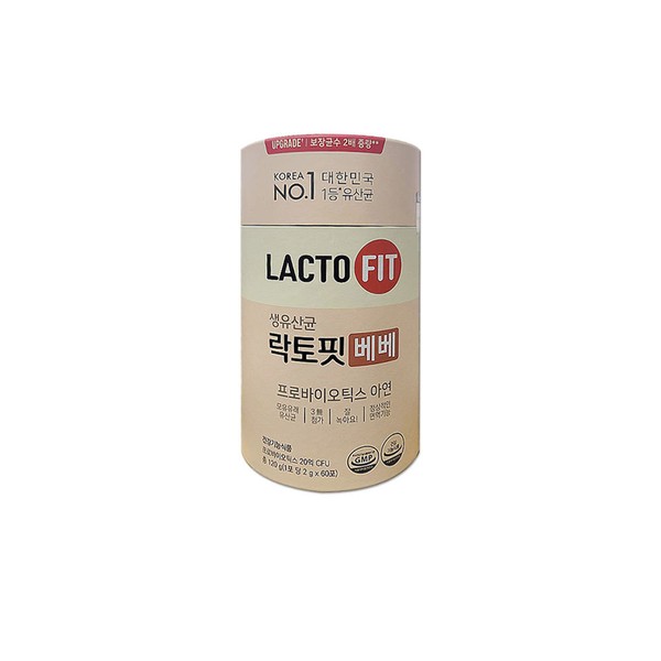 Lactofit Chong Kun Dang Health Renewal Lactofit Raw Lactobacillus Bebe 2g 60 sachets 1 box / 락토핏 종근당건강 리뉴얼 락토핏 생유산균 베베 2g 60포 1통