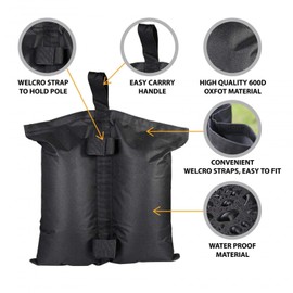 MYGARDEN Canopy Weight Bags Sand Bags For Instant Outdoor Sun Shelter Canopy Legs, 4-Pack