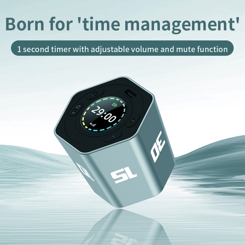 Portable Cube Timer Gravity Sensor Rotating Timer Count Up/Down Function