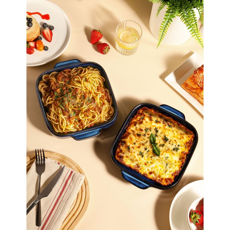 8x8 Baking Pan Ceramic Square Baking Dish Lasagna Pan with