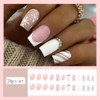 Clataly Pack of 24 Christmas Elk False Nails Snowflake Fake