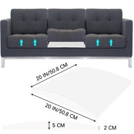 Rictine Couch Cushions Supports for Sagging Cushions, 20"X 20" Sofa Furniture Seat Cushion Under Sag Repair, Curved 45 D High Density Foam Replacement for Sectional Loveseat Chair (Ivory White 2 Pcs)
