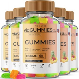 (5 Pack) Via Gummies - Via Advanced Formula with All-Natural Ingredients, Via Supplement to Bring Better Sleep Quality Every Night, Boost Focus and Concentration, Reviews (300 Gummies)