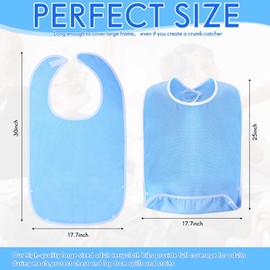 Jeere 10 Pcs Adult Bibs Washable Clothing Protector for Men Women Adjustable Eating Cloth for Elderly Seniors and Disabled (Buttons Style,Multicolor)