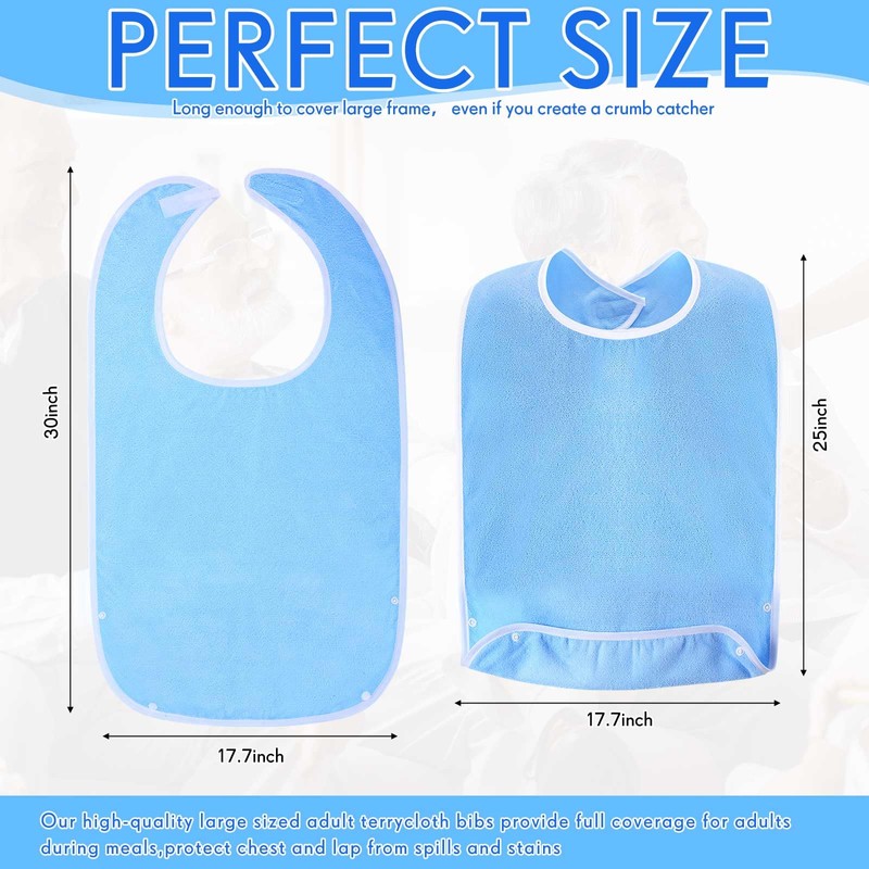 Jeere 10 Pcs Adult Bibs Washable Clothing Protector for Men