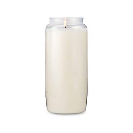 Rambue 6 Day Memorial Candle, 1 Pack - 6” White Prayer Candles for Religious Ceremony, Shiva, Emergency Candles - Long Burning Vegetable Wax in Plastic Jars