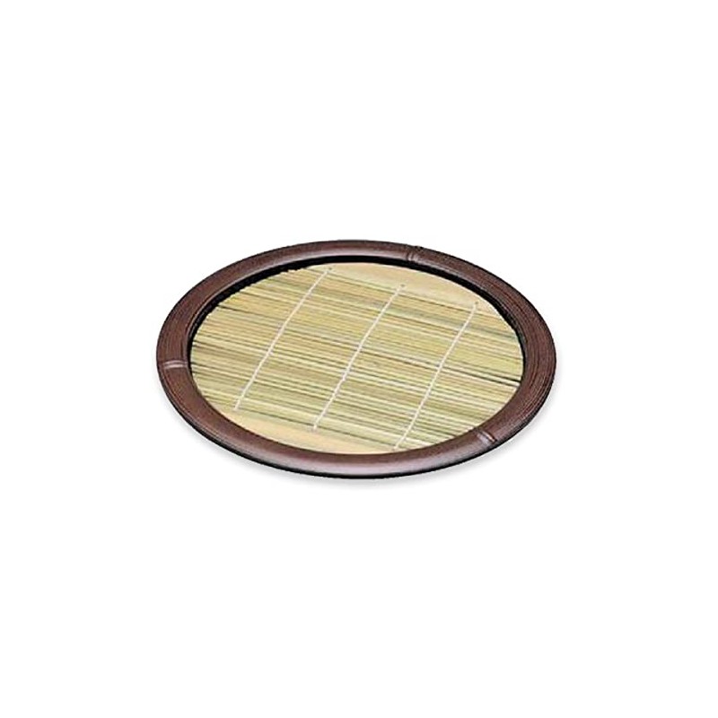 J-kitchens Soba Bowl, Colander, Round Bamboo Plate, Non-Breaking, Resin, Diameter