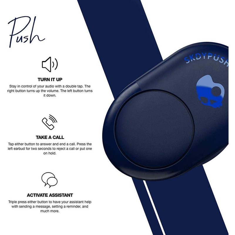 SKULLCANDY Skull Candy PUSH True Wireless Earphones - Indigo