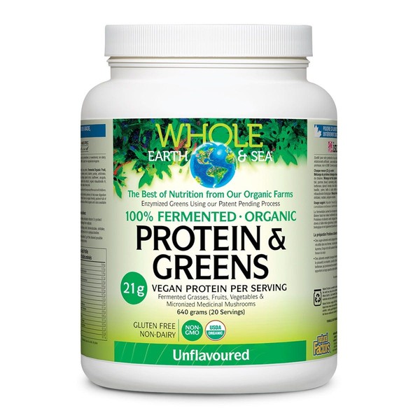 Whole Earth & Sea Organic 100% Fermented Protein & Greens Unflavoured 640g