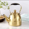Stainless Steel Golden Teapot, 2000ml (67.63oz) with Infuser and Heat-Resistant