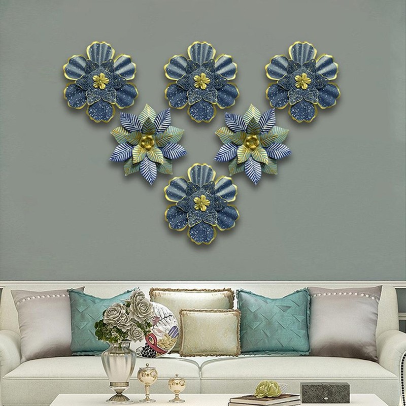 Metal Flower Ornament Wall Art Iron Flower Pendant for Home