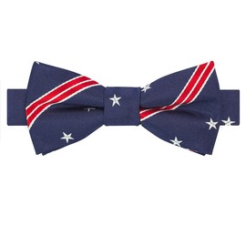 KissTies Pajarita de seda con lazo patriótico The USA, Azul / Patchwork, Talla única