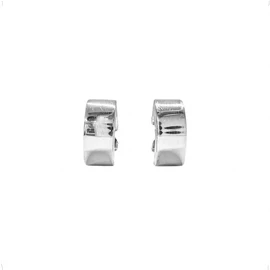 Agálea | Aretes tipo arracadas Media Luna Cartoneada lisa de Plata ley .925 de poste y mariposa