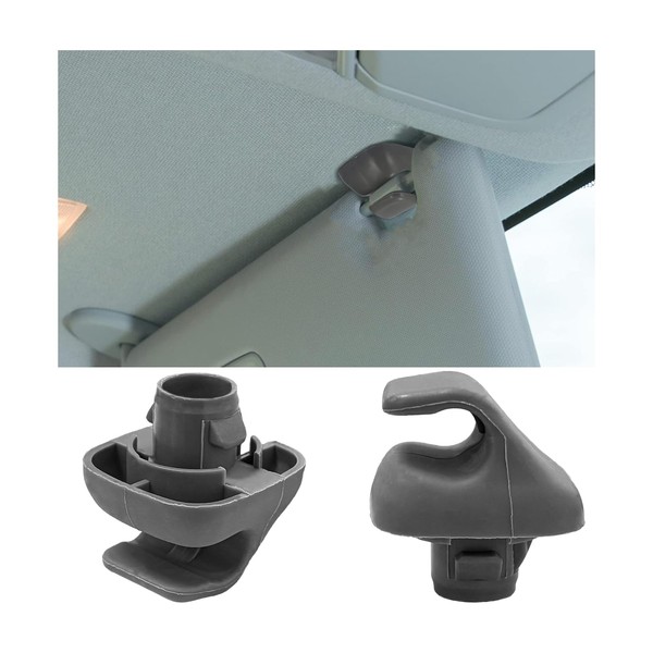 Suvnie 2 PCS Car Sun Visor Hook Clip, Sunscreen Bracket Retainer Support Hook Clip, Sunvisor Holder Hook for Civic Ridgeline CR-V, OE 88217S04003ZA, 88217S01A01ZA Car Accessories (Gray)