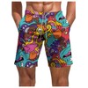 WDIRARA Men's Cartoon Print Quick Dry Swim Trunks Drawstring Elastic