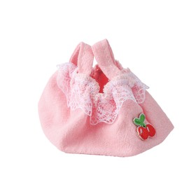 lasuroa Plush Doll Clothes, Cute Soft Cloth Outfit Costume Decoration Cherry and Lace Pink Outfit Suitable for 6.69 Inch Plush Doll 1-2 Generations (Cherry Suspenders Dress)