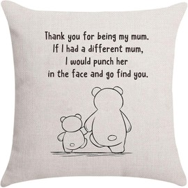ZFENGYYUAN thank you for being my Mum Gifts Mother Gifts Mummy Gifts Mom Gifts from Daughter Son Mum Cushion Cover Throw Pillow Cover Birthday Gifts