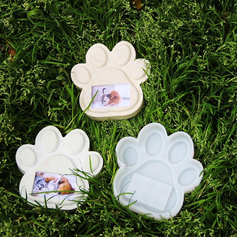 ZUDILYO Pet Pawprint Frame Mold Pet Memorial Stone Mold Dog