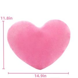 S-ssoy Heart Shape Pillow Cute Plush Cushion Decorative Throw Pillows Toy Gift for Home Sofa Party Valentine's Day (Light Pink)
