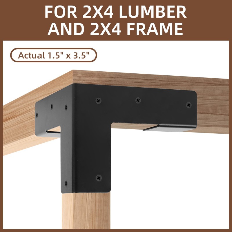 Rasugarlary Work Bench Brackets, 2 x 4 Steel Corner Brackets