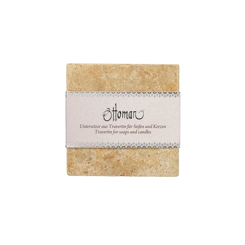 ottoman Travertine Soap Dish Decorative Stone 10 x 10 cm