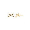 Gold&Deer 14K GF tiny cross earrings white gold / 골드앤디어