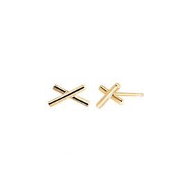 Gold&Deer 14K GF tiny cross earrings white gold / 골드앤디어 14K GF 타이니 크로스 귀걸이 화이트골드