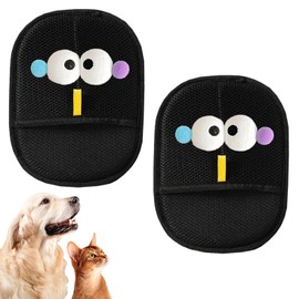 2PCS Double-Sided Pet Static Hair Removal Gloves Pet Grooming Gloves New Big Eyed Design Washable Reusable for Bed Sheets Couch Clothes Carpet, Multipurpose Pet Care Accessory for Cats and Dogs