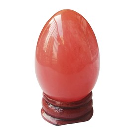 Manekieko Golden Swan Egg Shaped Meditation Chakra and Home Decoration for Balancing Gemstones and Crystal Figures, 5 x 3.5 cm Reiki Healer and Yoga Practitioner with Wooden Stand