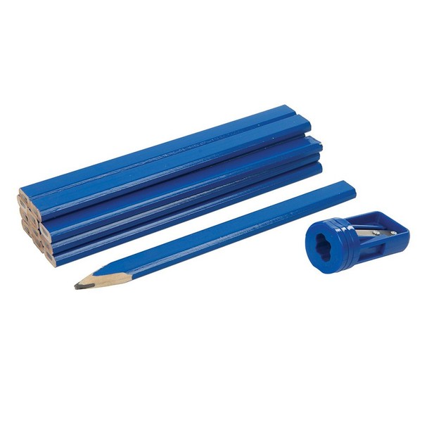 Silverline 250227 Carpenters Pencils and Sharpener - Set of 13