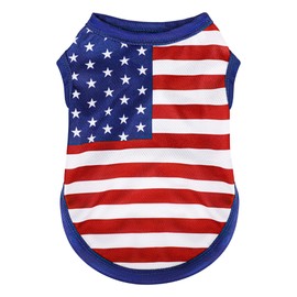 American Flag Inspired Dog Vest: Perfect Dog Shirt, Ideal Tank Top for Everyday Wear, Independence Day Celebrations Crafted Materials for a Cute and Stylish Look Blue M