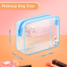 Gfhzdmf Christian Gifts Clear Makeup Bag Inspirational Gifts for Women Friend Mom Transparent Cosmetic Bag Religious Bible Verse Gifts Bible Accessories for Her Faith Encourage Gifts Toiletry Bag