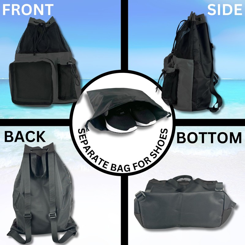 JIMJOOS Drawstring Mesh Swimming Bag - 25L Waterproof Swim Bag