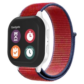 OWKEY Kids Band Replacement Compatible with Gizmo Watch 3 2 1/ Gabb Watch 3 2 1, Breathable Hook & Loop Nylon Watch Bands with 20mm Quick Release Pins (Red)