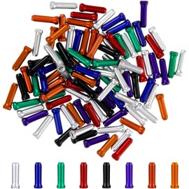 Bicycle Cable End Caps, 80-Pack Alloy Brake and Shifter Tips, 8 Colours, 10 Each