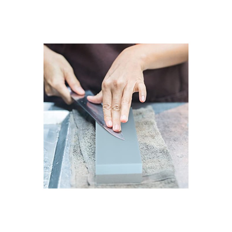 Whetstone Cutlery Sided, Gray Knife Stone-Dual 400/1000 Grit Wet Block-Sharpens