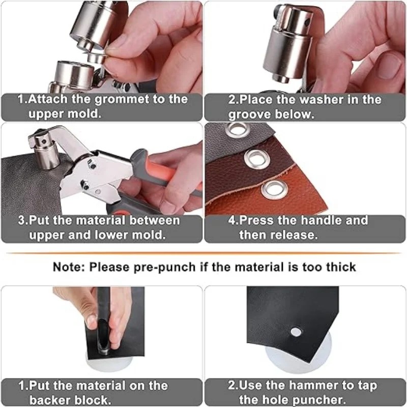 Handheld Grommet Eyelet Pliers Kit — 6 mm or 10