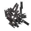 jojofuny 100 Pack 35mm Dark Brown Wooden Clips Food Sealing