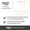 OGGI Butterfly Cocktail Picks for Drinks 20 pcs - Butterfly