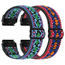 TumpCez Quickfit 22mm Bands for Garmin Fenix 8 47mm/Fenix E 47mm/Fenix 7/Fenix 7 Pro/Fenix 6/Fenix 6 Pro/Fenix 5/5 Plus/Epix Gen 2/Approach S62/S60 Band,Elastic Watch Nylon Strap Wristband